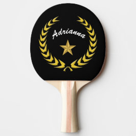 Guldkrans och stjärna anpassas med namn pingisracket