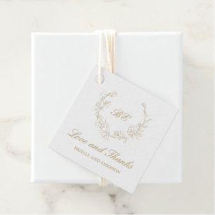 Guldkransmonogram Elegant Bröllop Gåvor Etiketter