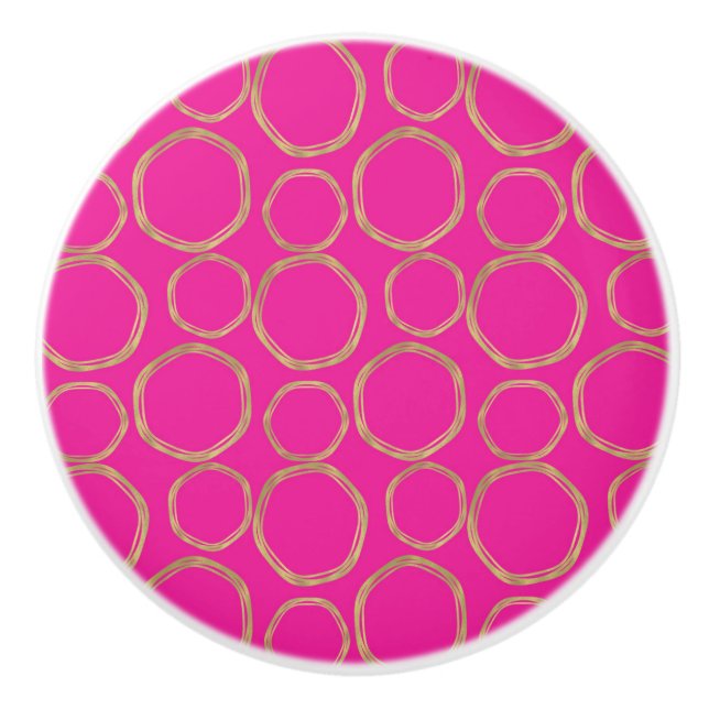 Guldkretsar & het rosa glamour Modern Mod Knopp (Framsidan)