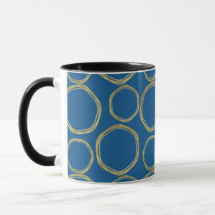 Guldkretsar & Ljusblå Modern Trendig Mugg
