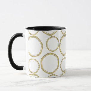 Guldkretsar på vit modern trendig mugg