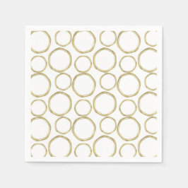 Guldkretsar på vit modern trendig pappersservett
