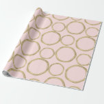 Guldkretsar & Röslig Rosa Modern Trendig Presentpapper<br><div class="desc">specialdesignat omslagspapper</div>