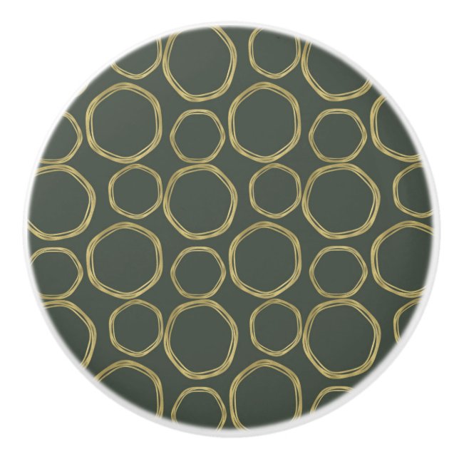 Guldkretsar & Rustik Olivgrön Modern Moderne Knopp (Framsidan)
