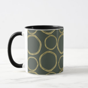 Guldkretsar & Rustik Olivgrön Modern Trendig Mugg