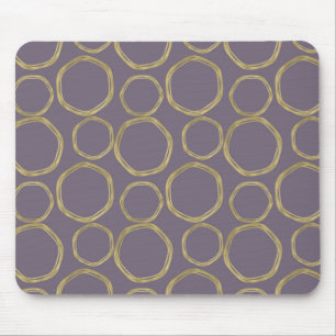 Guldkretsar & Rustik Taupe Lila Modern Trendig Musmatta