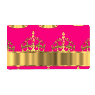 Guldkronor på shock rosa fraktsedel