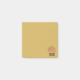 Guldkrukad Rosa Sakura Bonsai Blomma Post-It Notis Block
