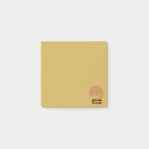 Guldkrukad Rosa Sakura Bonsai Blomma Post-It Notis Block