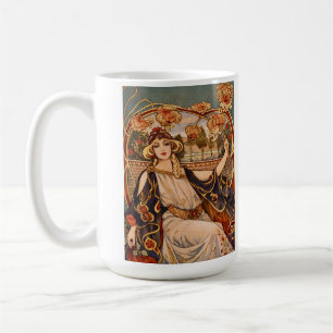 Guldkrysantemum Muse – Art Nouveau Blommig Kaffemugg