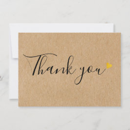 Guldl hearts elegant script rustic kraft tack kort