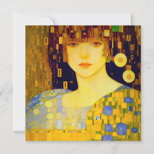 Guldladyn från ART NOUVEAU Tack Kort