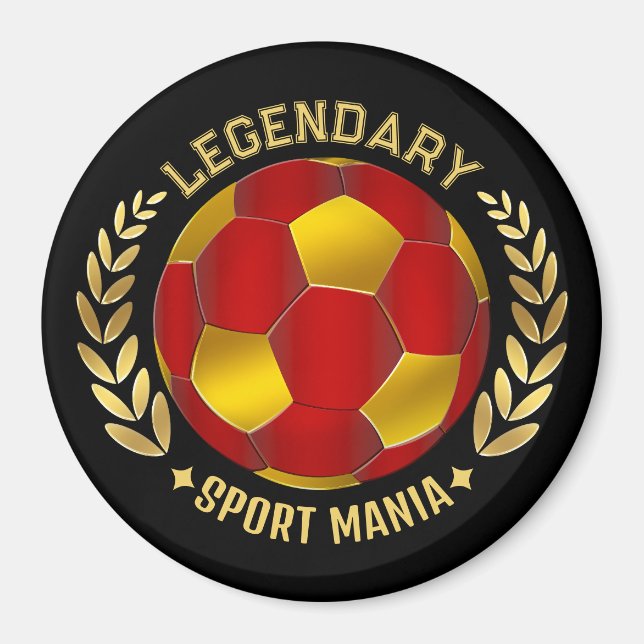 Guldlagercirkel med röd och gul bolldesign magnet (Framsidan)