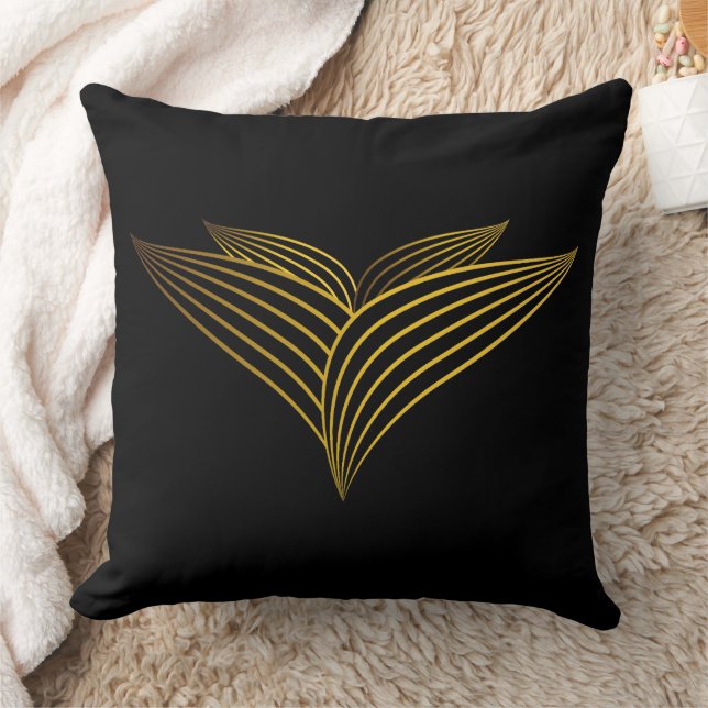 guldlinjeblad kudde (Filt)