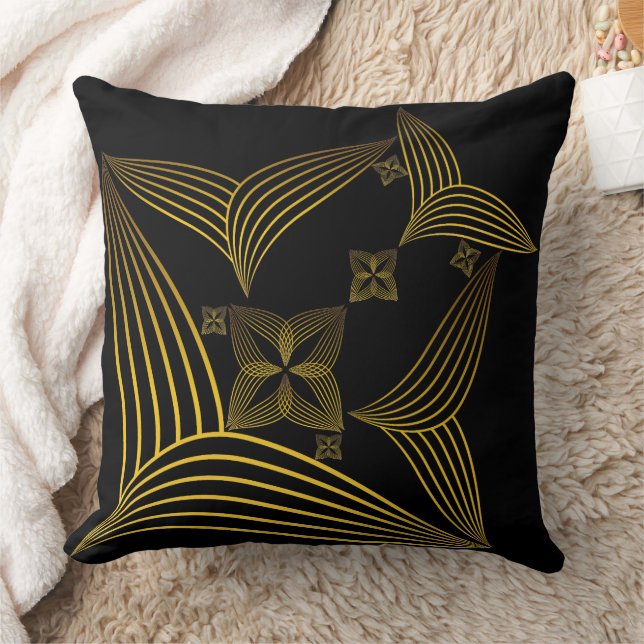 guldlinjeblad kudde (Filt)