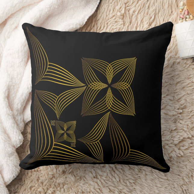 guldlinjeblad kudde (Filt)