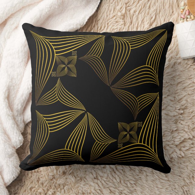 guldlinjeblad kudde (Filt)