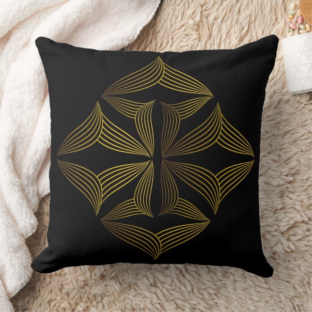 guldlinjeblad kudde (Filt)