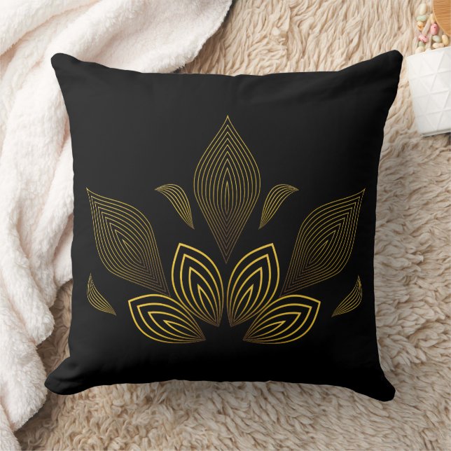 guldlinjeblad kudde (Filt)