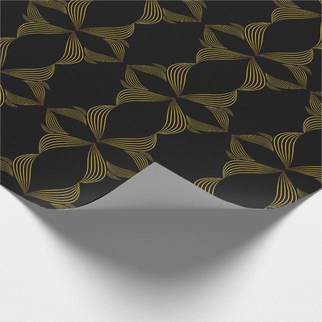 guldlinjeblad presentpapper (Hörn)