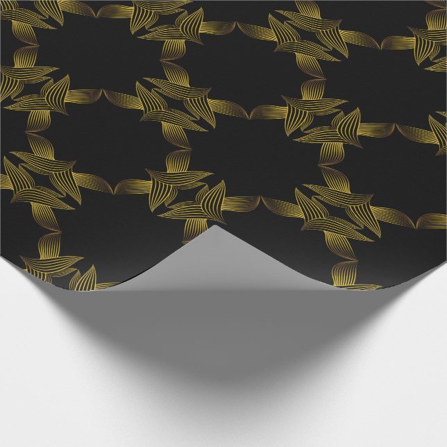 guldlinjeblad presentpapper (Hörn)