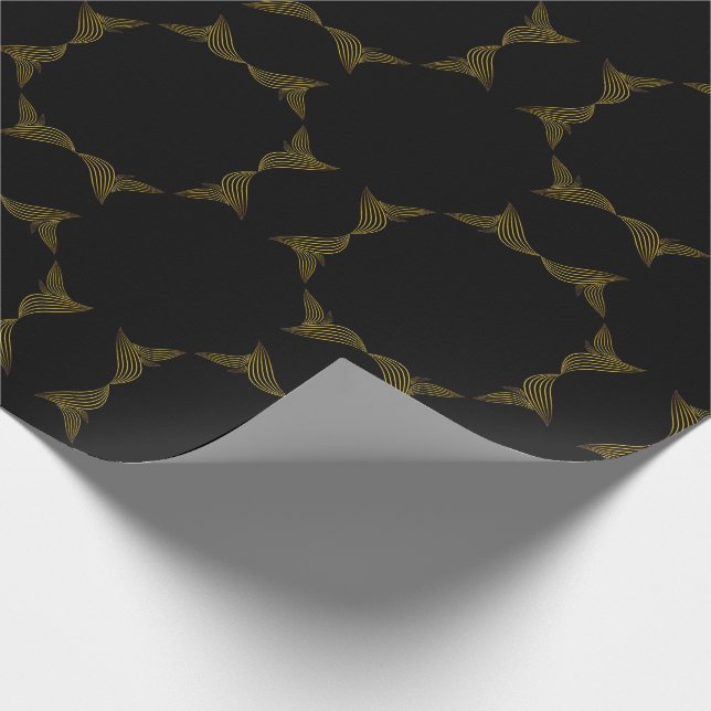 guldlinjeblad presentpapper (Hörn)