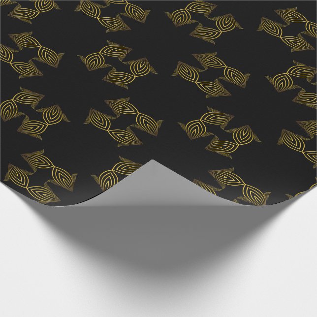 guldlinjeblad presentpapper (Hörn)