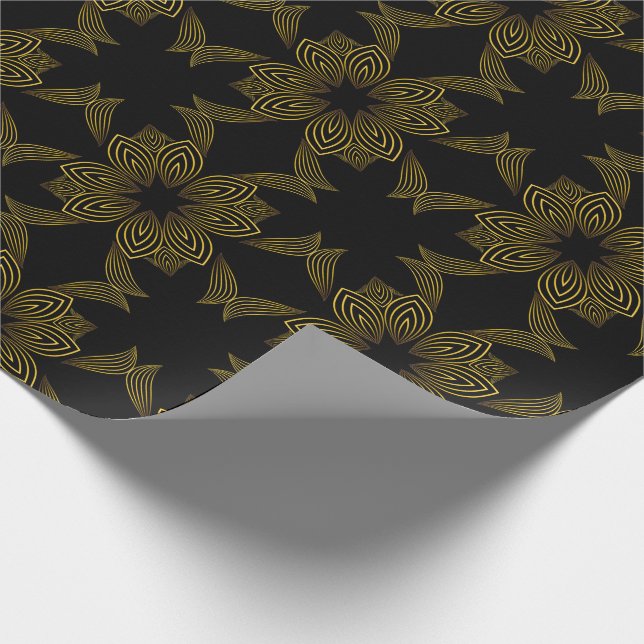 guldlinjeblad presentpapper (Hörn)