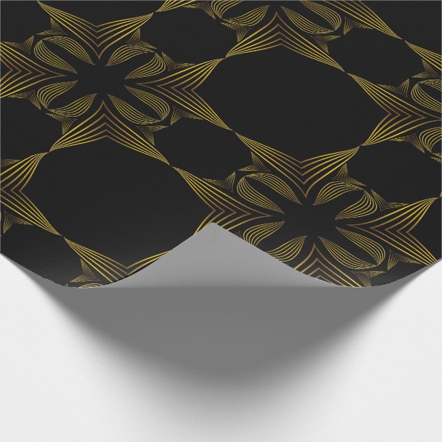 guldlinjeblad presentpapper (Hörn)