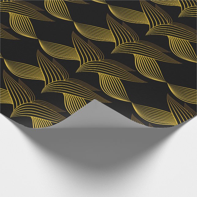 guldlinjeblad presentpapper (Hörn)