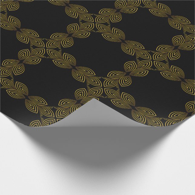 guldlinjeblad presentpapper (Hörn)