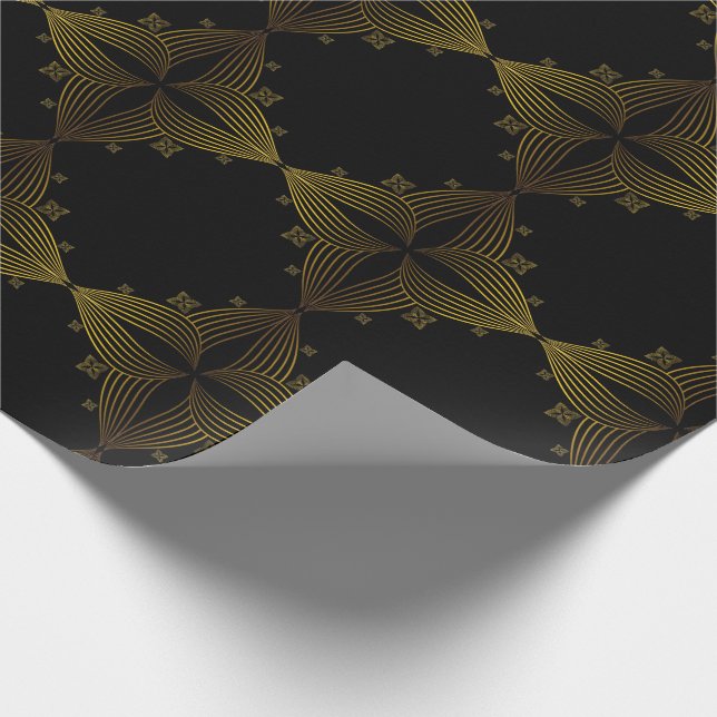 guldlinjeblad presentpapper (Hörn)