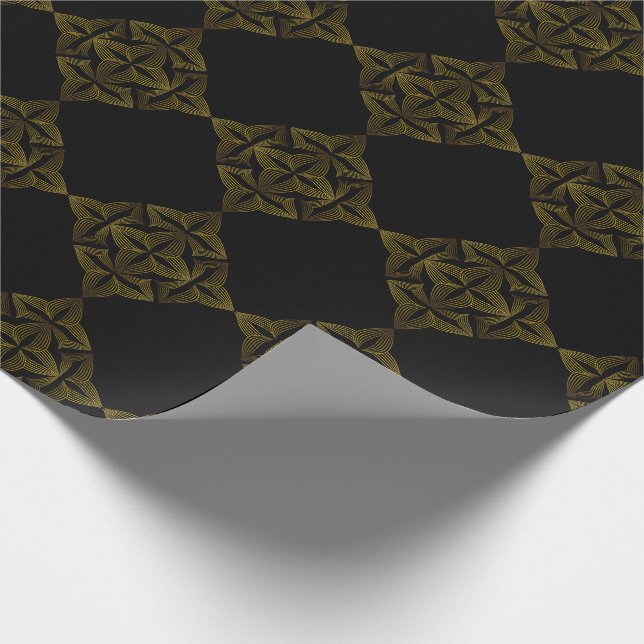 guldlinjeblad presentpapper (Hörn)