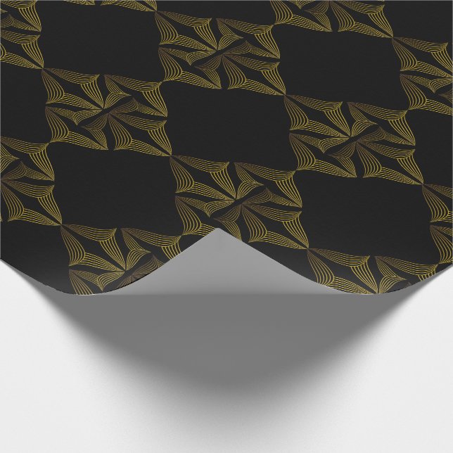 guldlinjeblad presentpapper (Hörn)