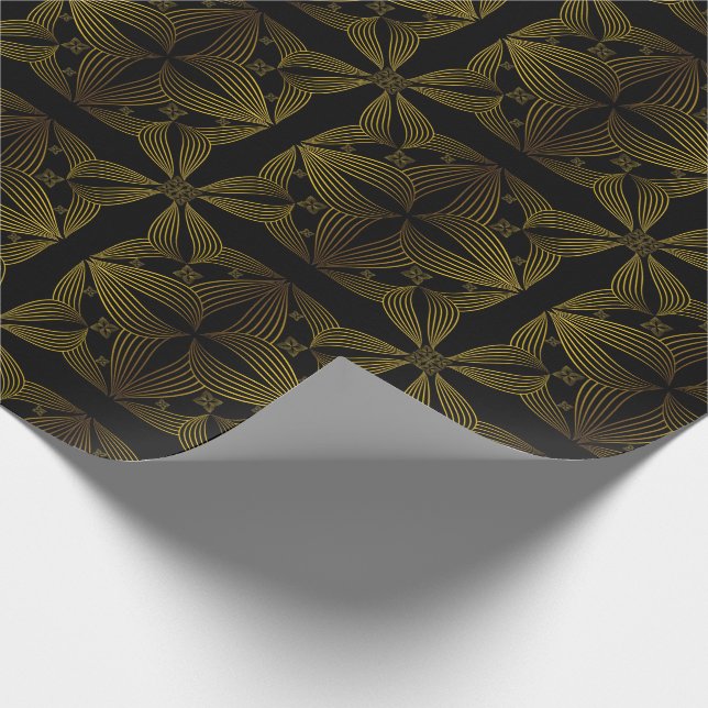 guldlinjeblad presentpapper (Hörn)