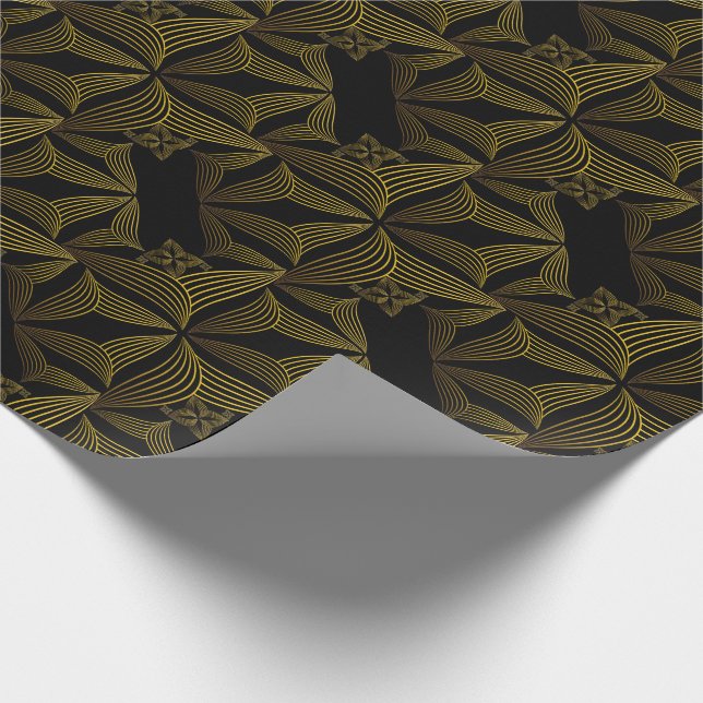 guldlinjeblad presentpapper (Hörn)