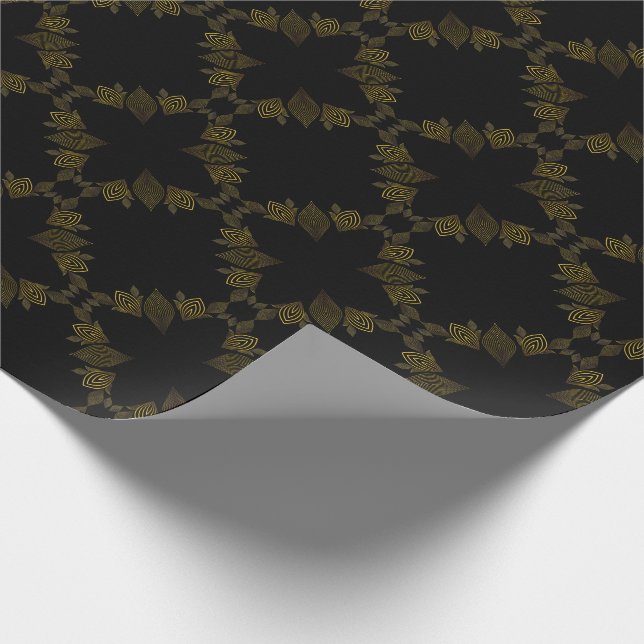 guldlinjeblad presentpapper (Hörn)