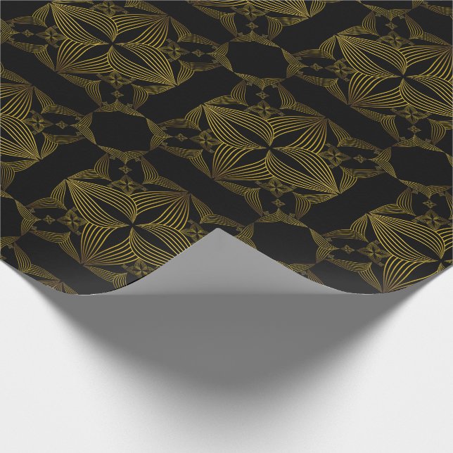 guldlinjeblad presentpapper (Hörn)