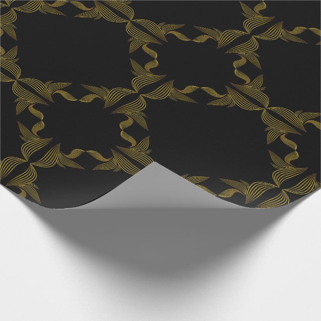 guldlinjeblad presentpapper (Hörn)