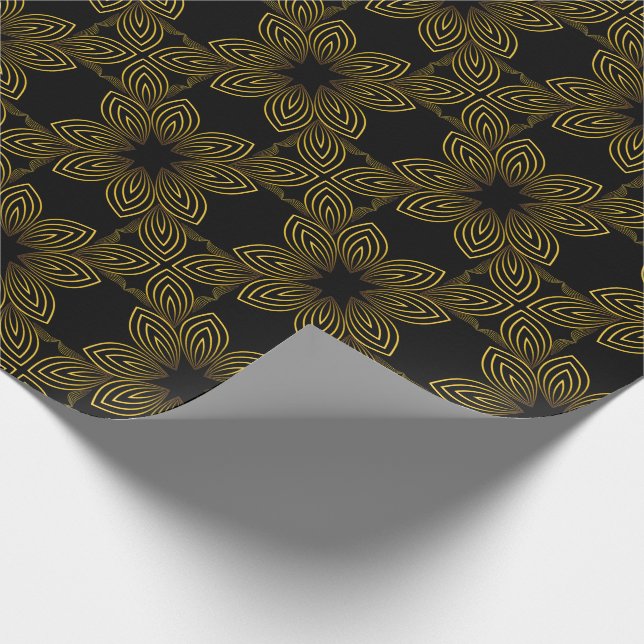 guldlinjeblad presentpapper (Hörn)