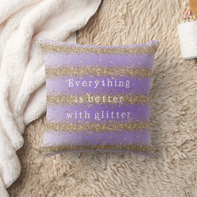 Guldljus Gnistrar Lila Glitter-citat  Kudde (Filt)