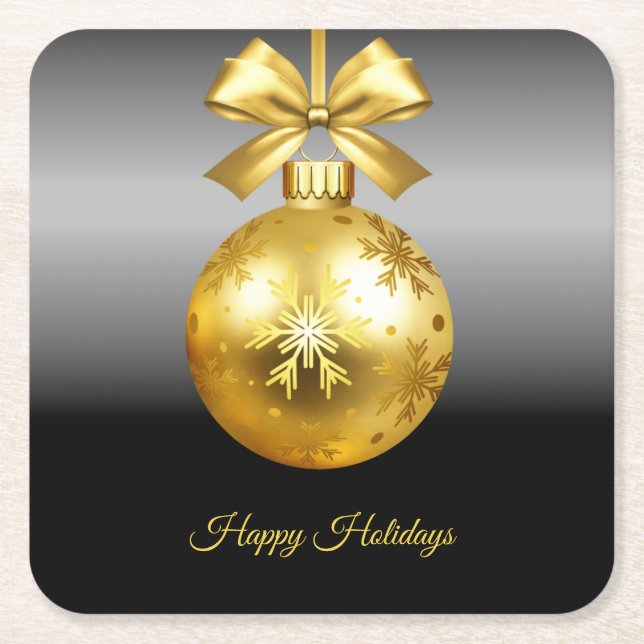 Guldljus Jul Underlägg Papper Kvadrat (Framsidan)