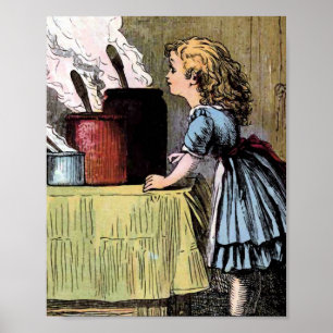 Guldlock hittar maten Vintage illustration Poster