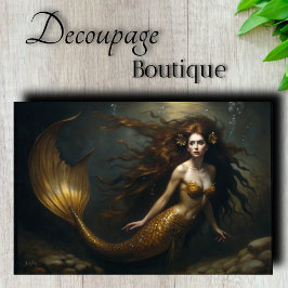Guldlock Mermaid Fantasy - Havs tema decoupage