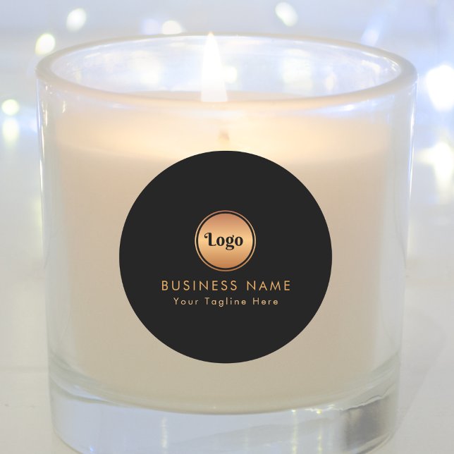 Guldlogotyp & Anpassad Text Företagsetikett  Runt Klistermärke (Skapare uppladdad)