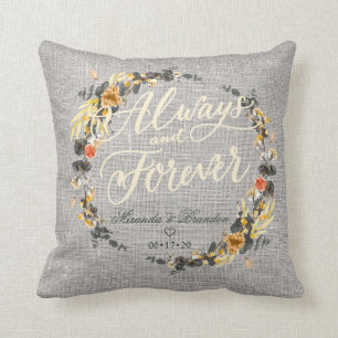 Guldlyktor Golden Noir Bröllop Monogram Dekorativ  Kudde