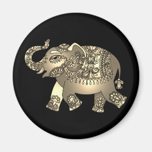 guldmakrill av prydnadselefant magnet