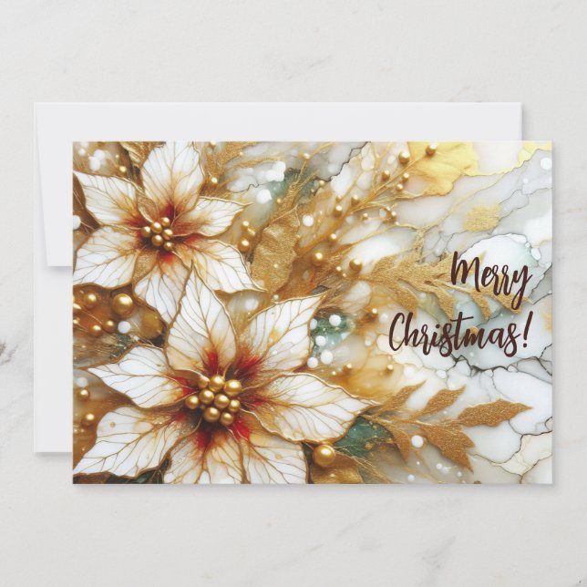 Guldmålade julstjärnor 02 julkort (Framsida)