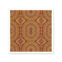 Guldmandala på rött 