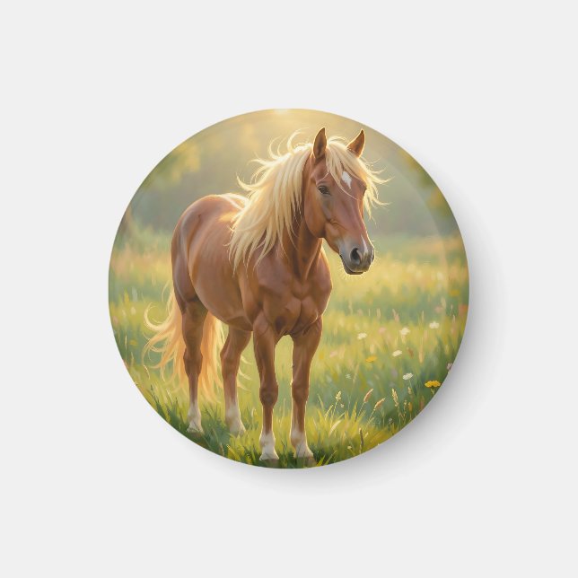 Guldmanhäst Vildblomsäng Magnet (Framsidan)